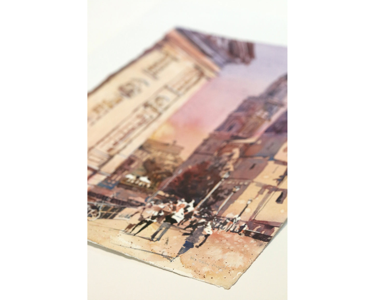 Zurich Switzerland church watercolor landscape travel essentials, art for house Swiss church trendy wall artwork (original)