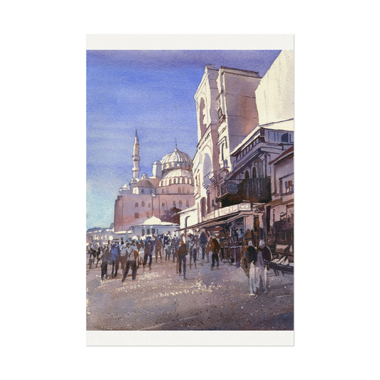 Hagia Sofia Turkey colorful watercolor landscape painting sunset home decor Turkish artwork architecture handmade item