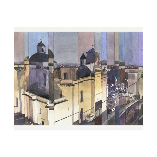 Catedral Basilica Menor de San Juan Bautista watercolor painting Puerto Rico architecture travel essentials Caribbean island art Poster