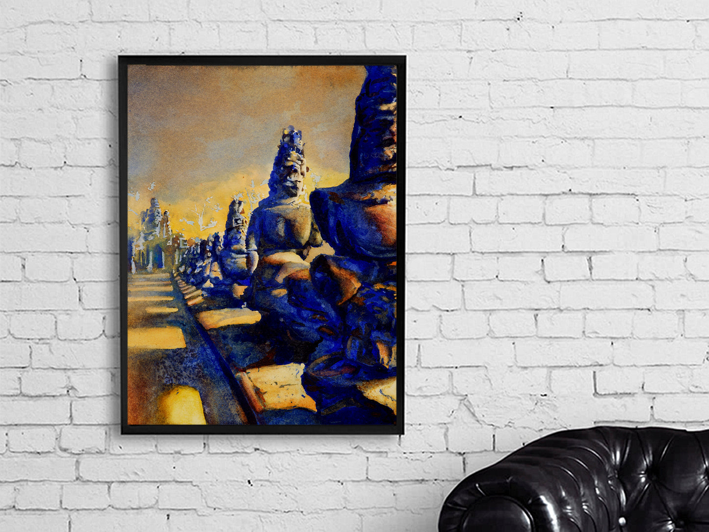 Angkor Thom- Angkor Wat, Cambodia.  Landscape painting Angkor fine art watercolor fine art decor Angkor Wat temples ruins Cambodia art (print)