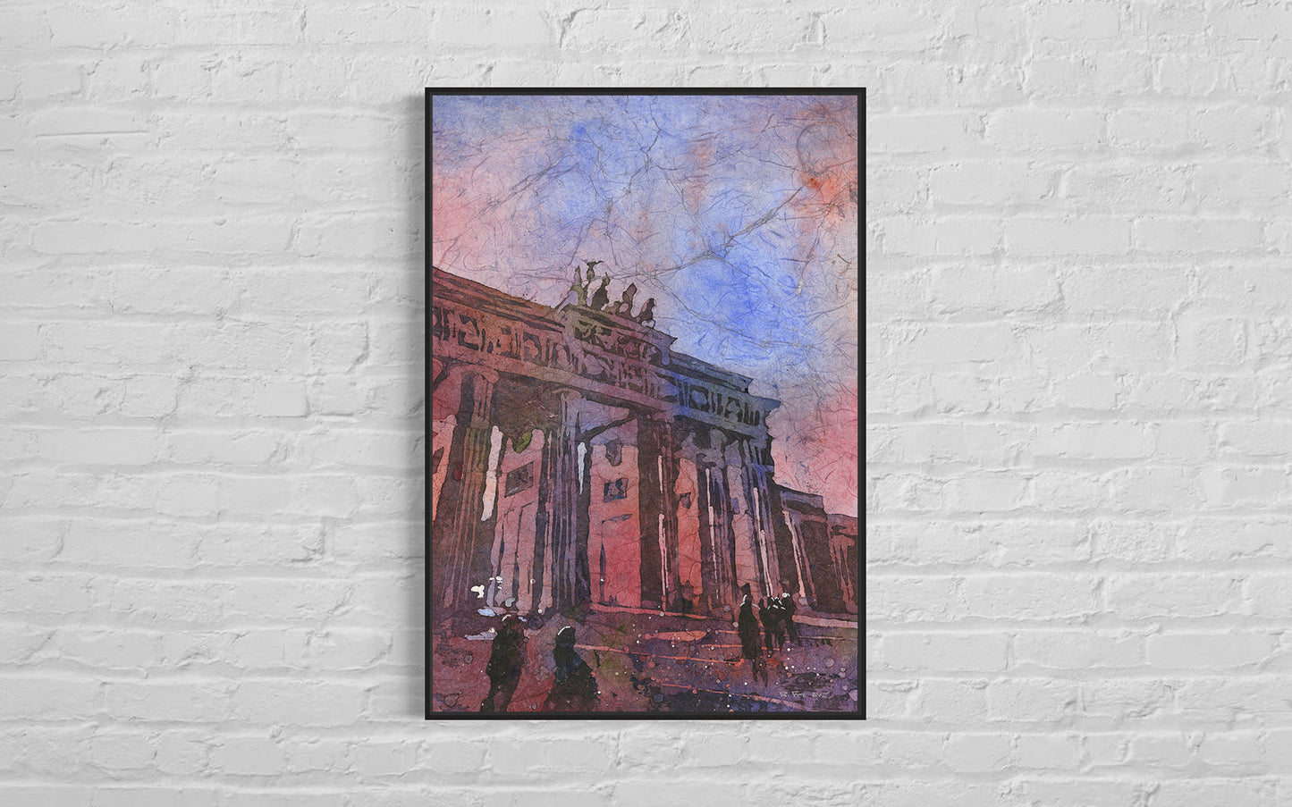 Puerta de Brandeburgo- Berlín, Alemania acuarela bellas artes impresión paisaje pintura elementos esenciales de viaje (original)