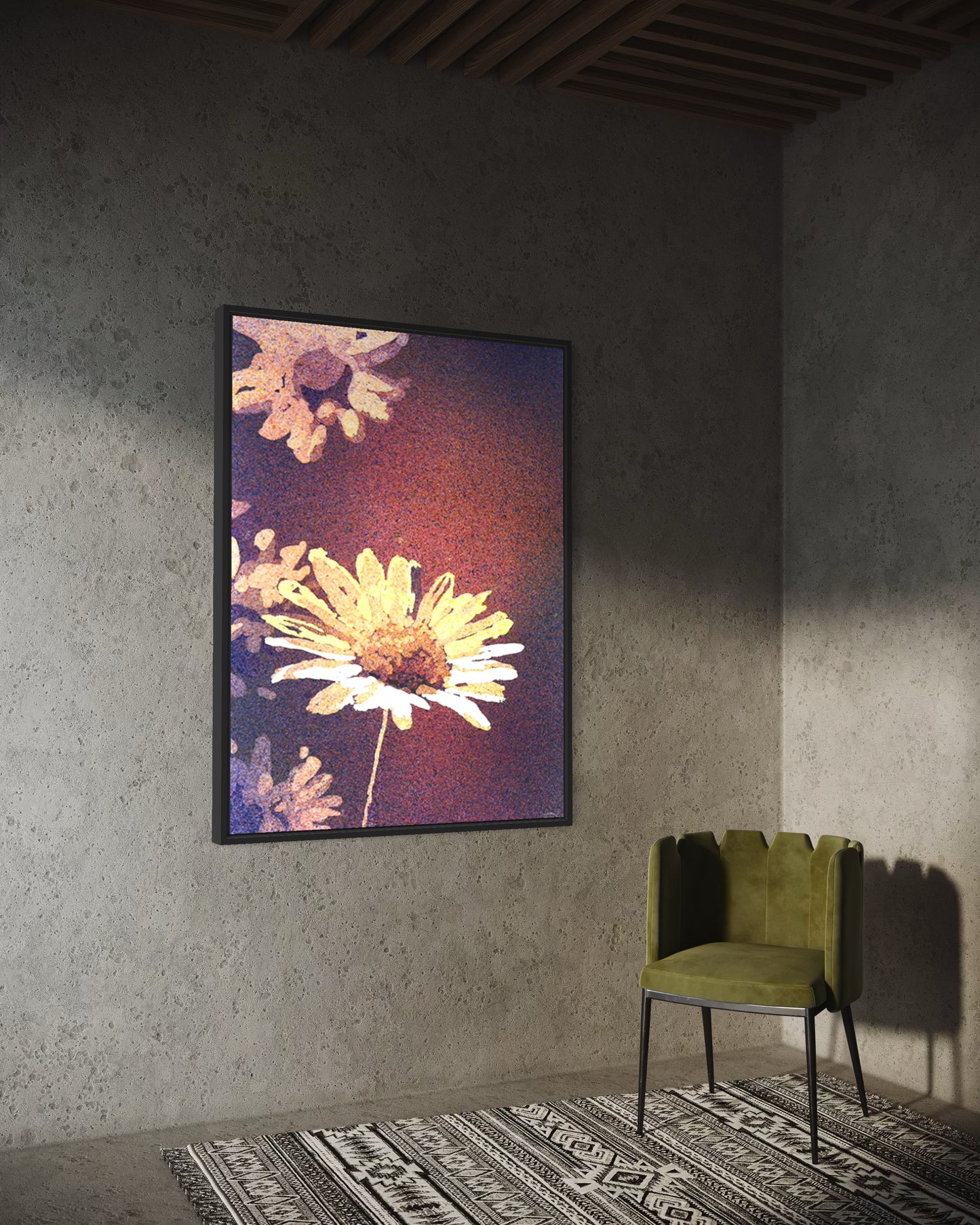 Colorful painting sunflower wall art for house handmade item floral watercolor landscape painting (print)