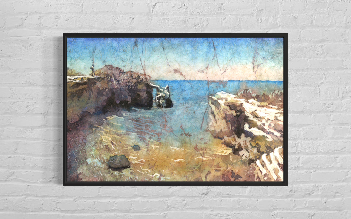 Cabo Rojo rocks and beach Puerto Rico colorful wall decor travel essentials art for house ocean painting landscape- original