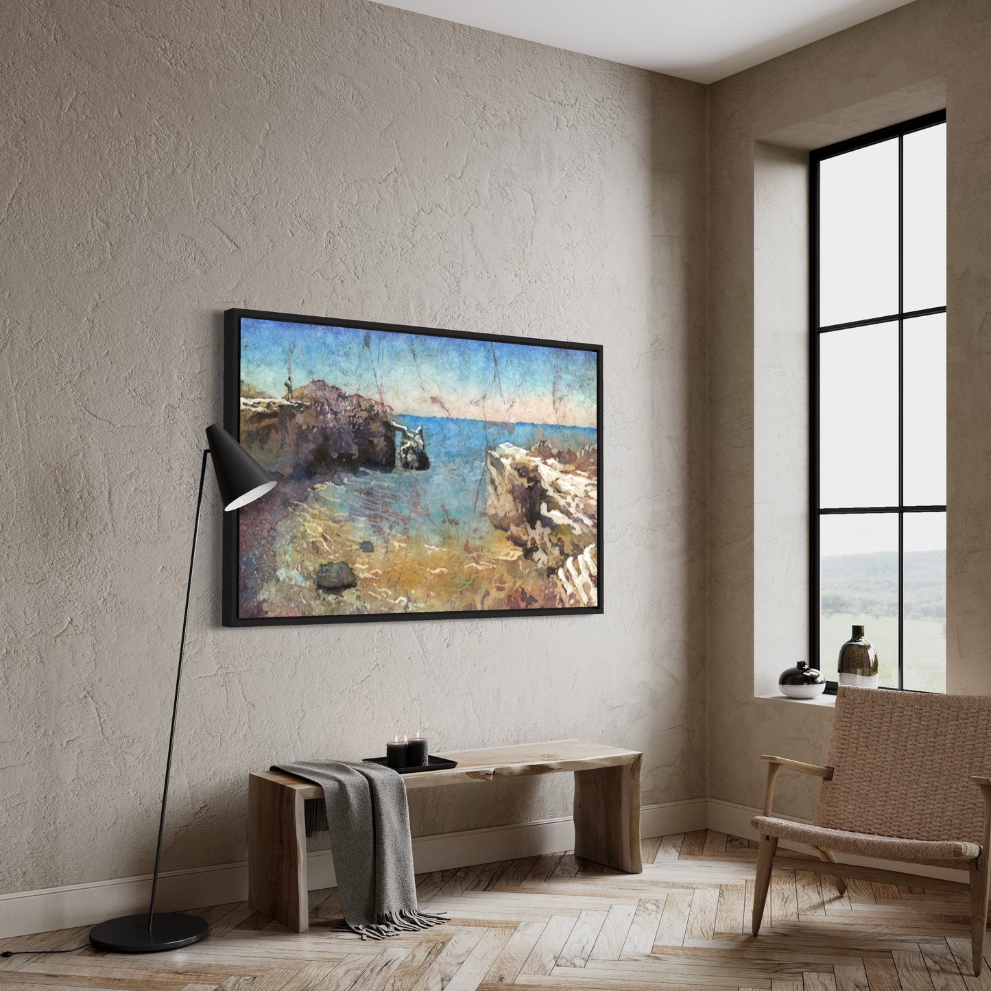 Cabo Rojo rocks and beach Puerto Rico colorful wall decor travel essentials art for house ocean painting landscape- original