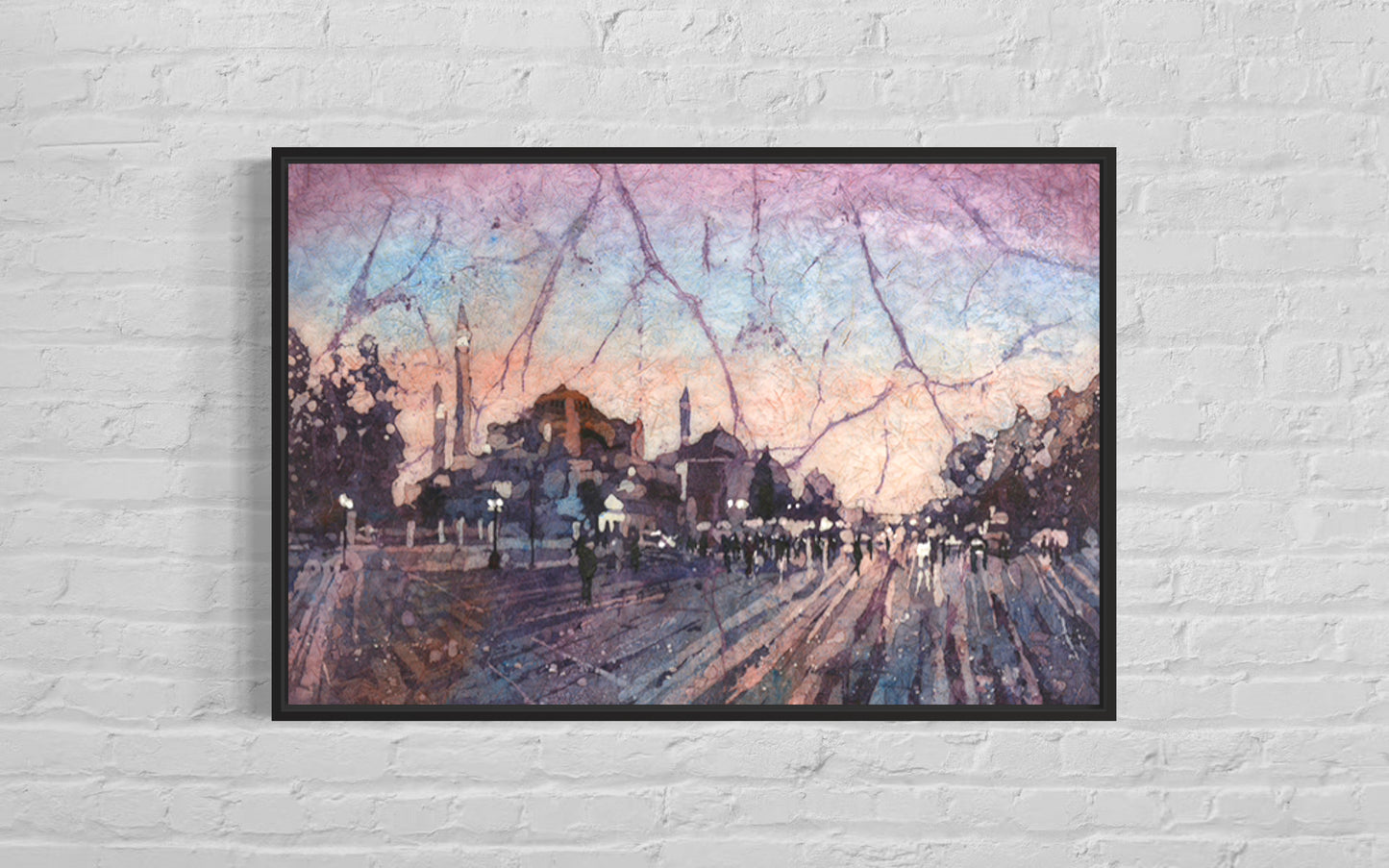 Hagia Sofia colorful watercolor landscape painting Istanbul Turkey fine art for home travel essentials (print)
