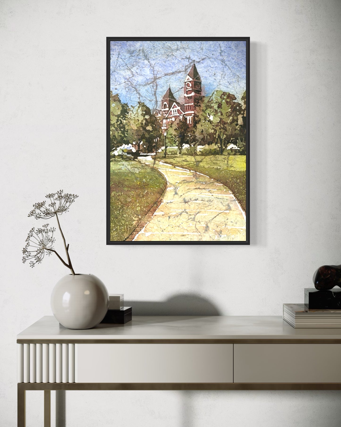 Fine art print of Auburn University’s iconic Samford Hall, perfect for alumni gifts.