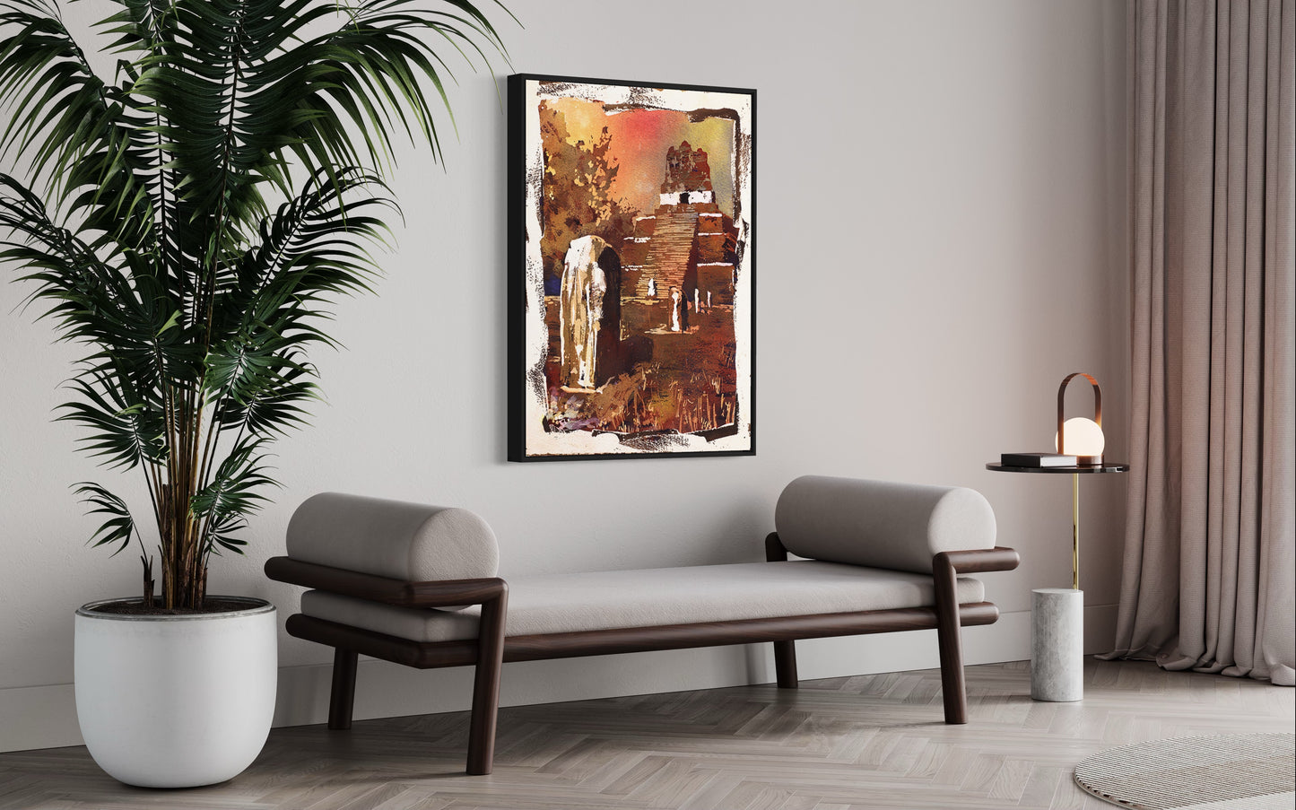 Mayan ruins of Tikal- Guatemala. Watercolor original painting fine art print Tikal ruin Guatemala Mayan ruins painting (original artwork)