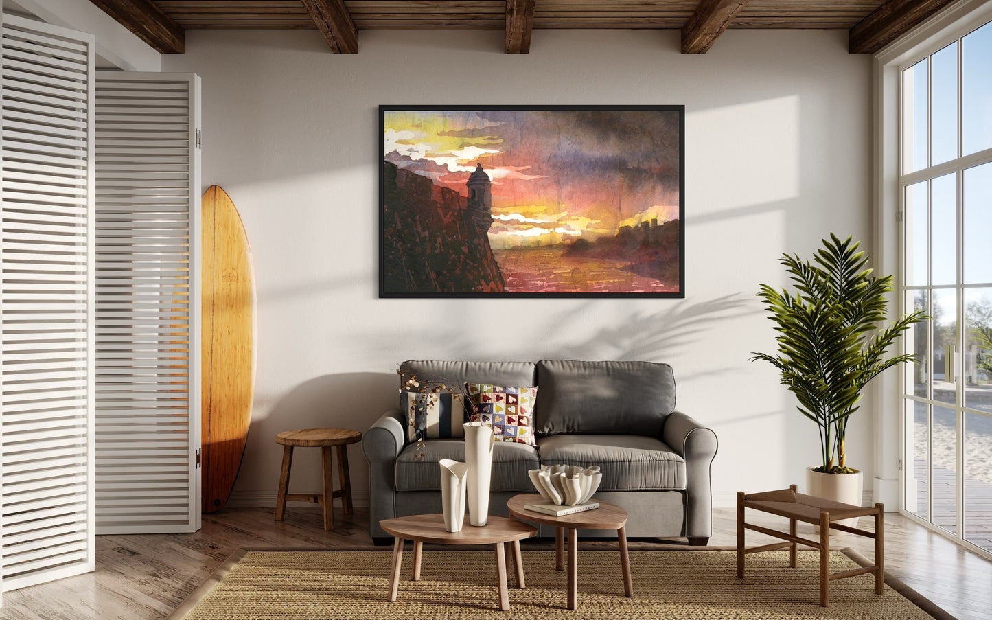 Elegant watercolor art print created by nationally recognized artist Ryan Fox, winner of multiple juried watercolor exhibitions—handcrafted piece adds timeless charm to personal or professional spaces