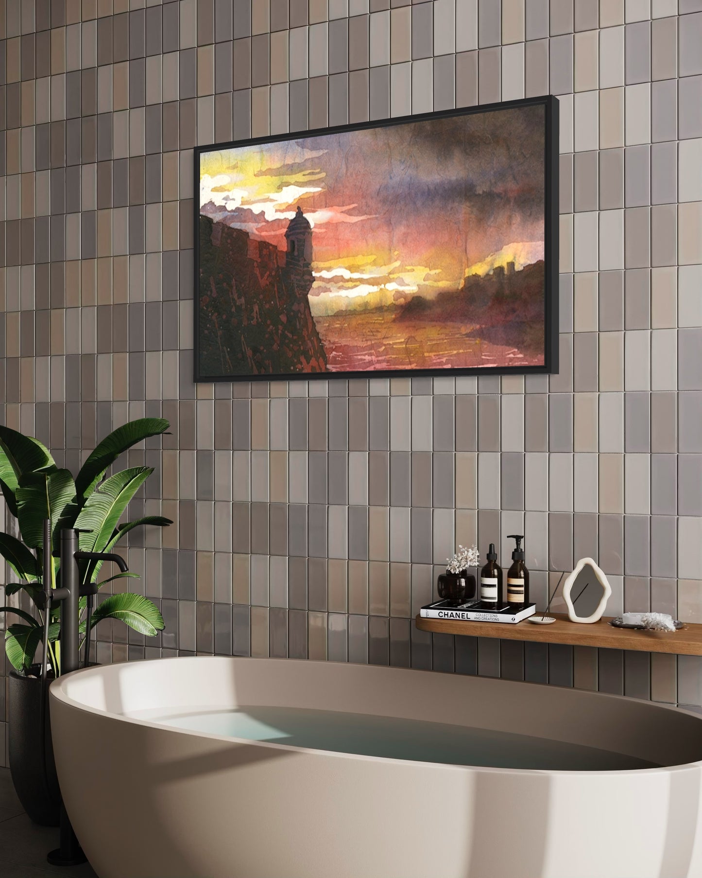 Original fine art watercolor by renowned artist Ryan Fox, featured in Watercolor Artist Magazine and Splash art books, perfect gift for him or her and a standout piece for modern interior design.