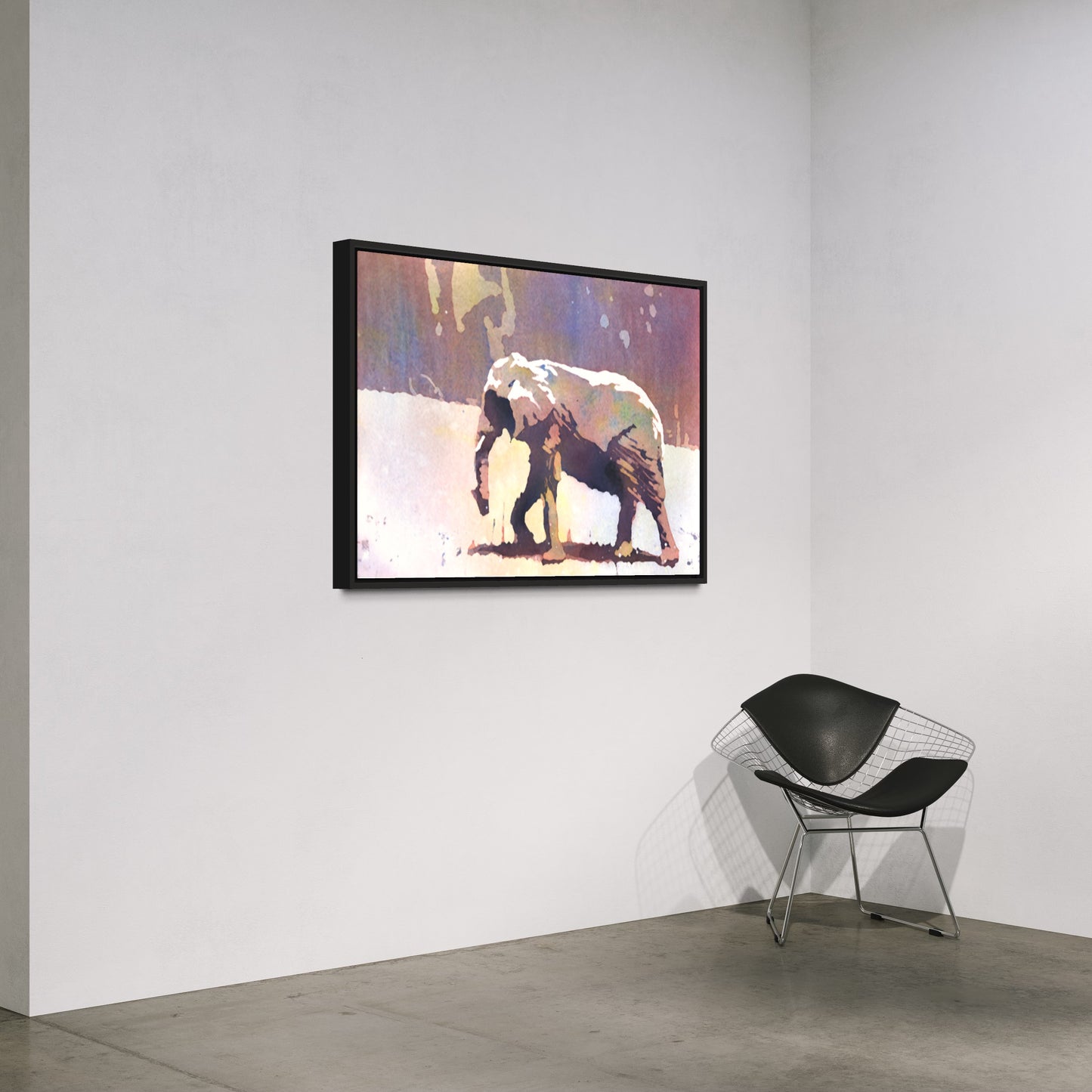 Elephant Crossing The Savannah - Watercolor Painting (print)