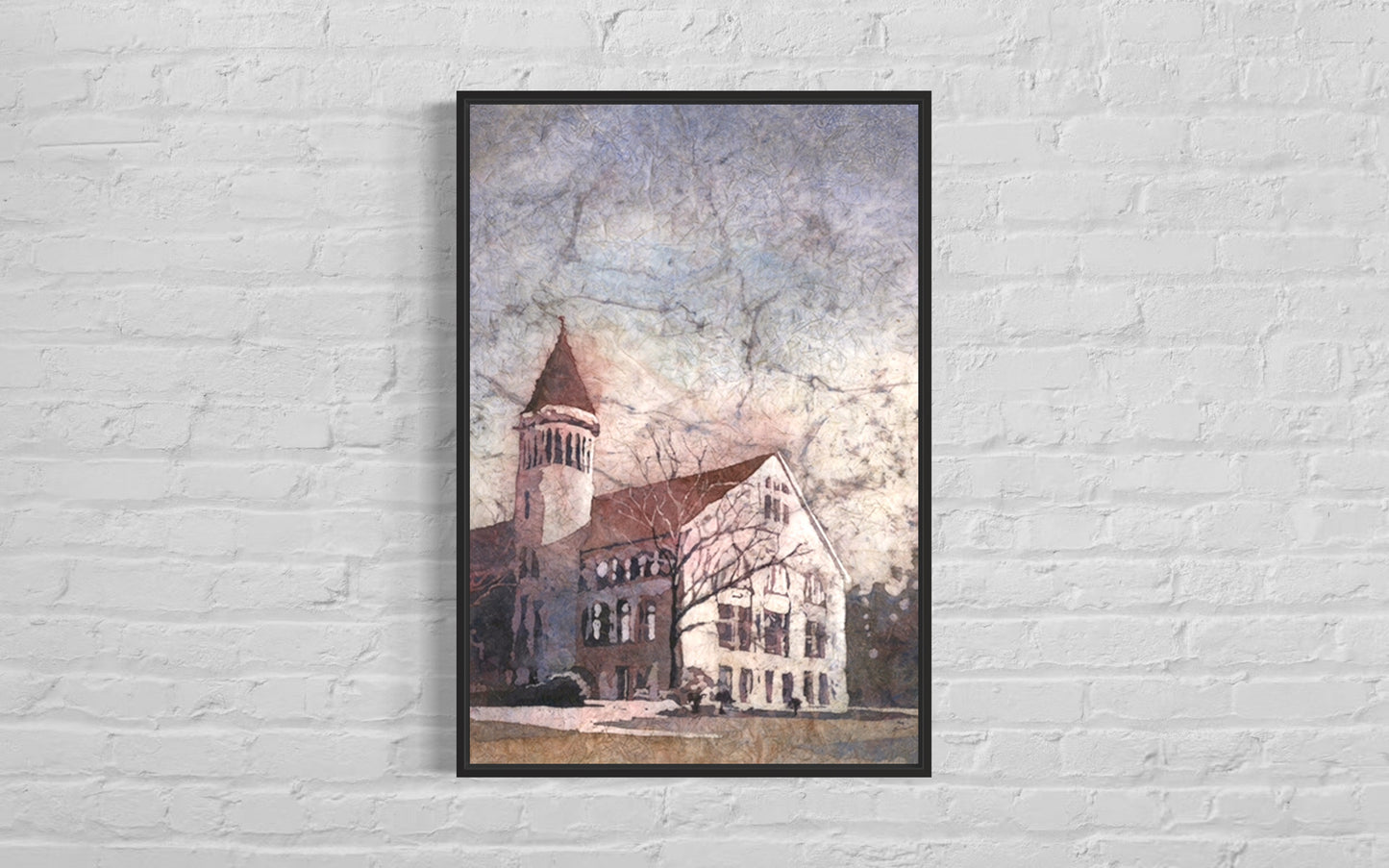 Original watercolor of Orton Hall at The Ohio State University, combining architectural beauty with fall foliage—makes a perfect Columbus OH-themed travel keepsake or office decor.