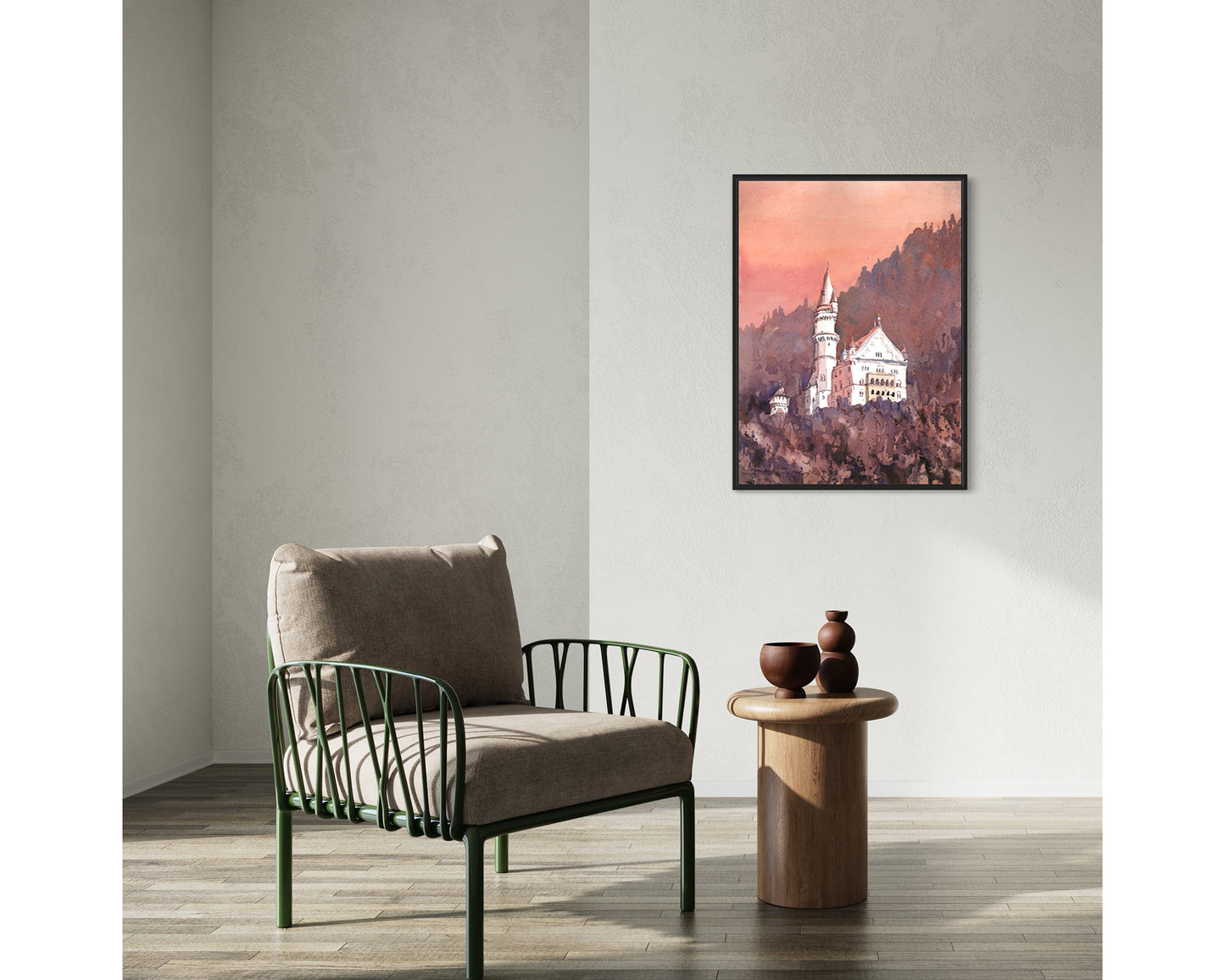 Neuschwanstein Castle Bavaria- Germany watercolor painting Neuschwanstein Castle artwork Germany castle fine art Bavaria (print)