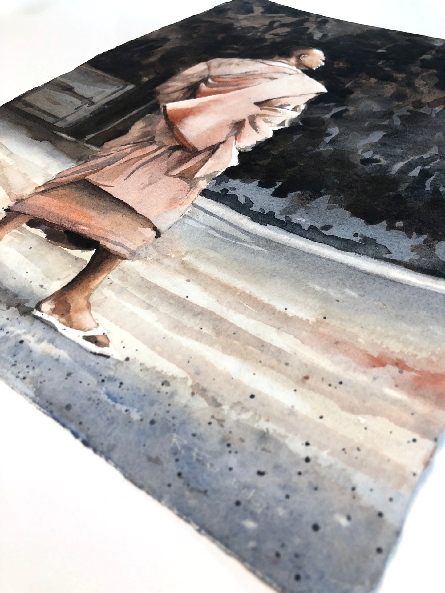 Watercolor painting Buddhist monk Phnom Penh travel essentials trendy wall art Buddhism Cambodia portrait person Buddhism (original art)