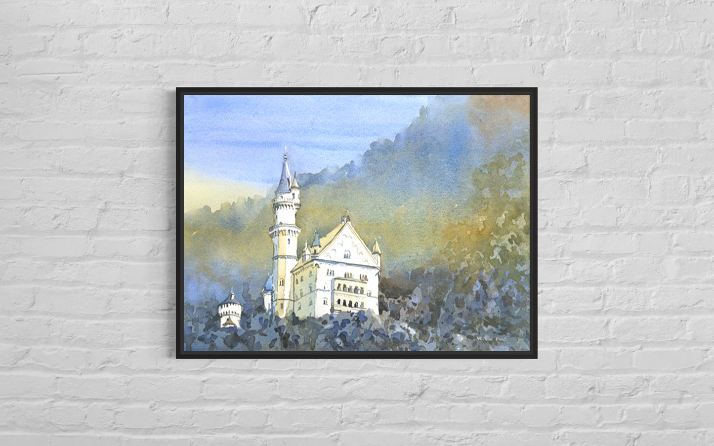 Neuschwanstein CastleBavaria- Germany watercolor painting Neuschwanstein Castle artwork Germany castle fine art Bavaria (print)