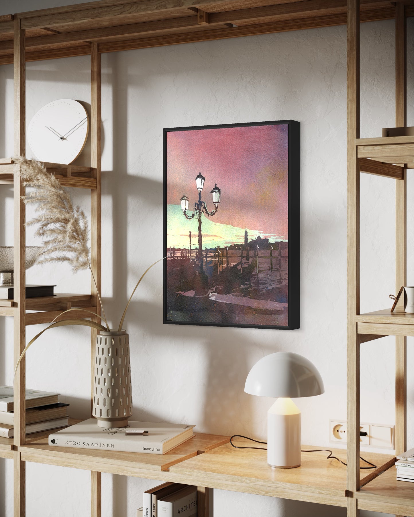 Watercolor art print of Venice’s iconic church, a perfect gift for world travelers and art lovers.