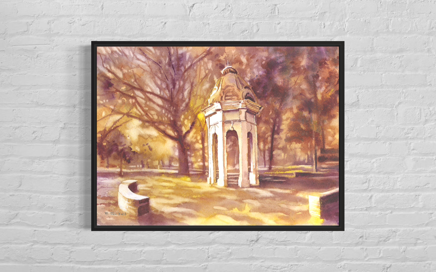Watercolor wall art of East Carolina University’s Cupola, capturing school pride and tradition.