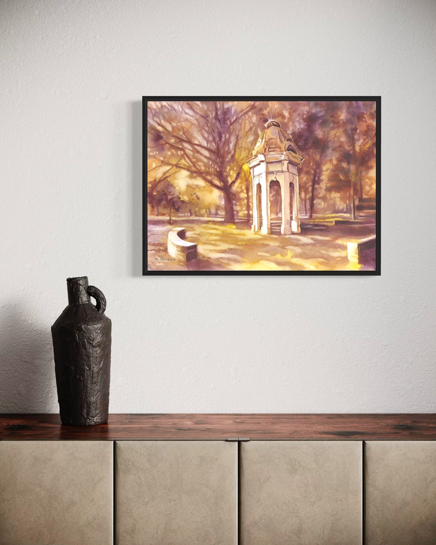 University watercolor landscape ECU Cupola Greenville, NC college room decor architecture alumni gift (print)