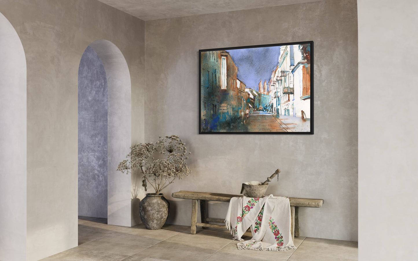 Vilniaus Street & church of St. Francis Xavier in Old Town of Kaunas, Lithuania (original)