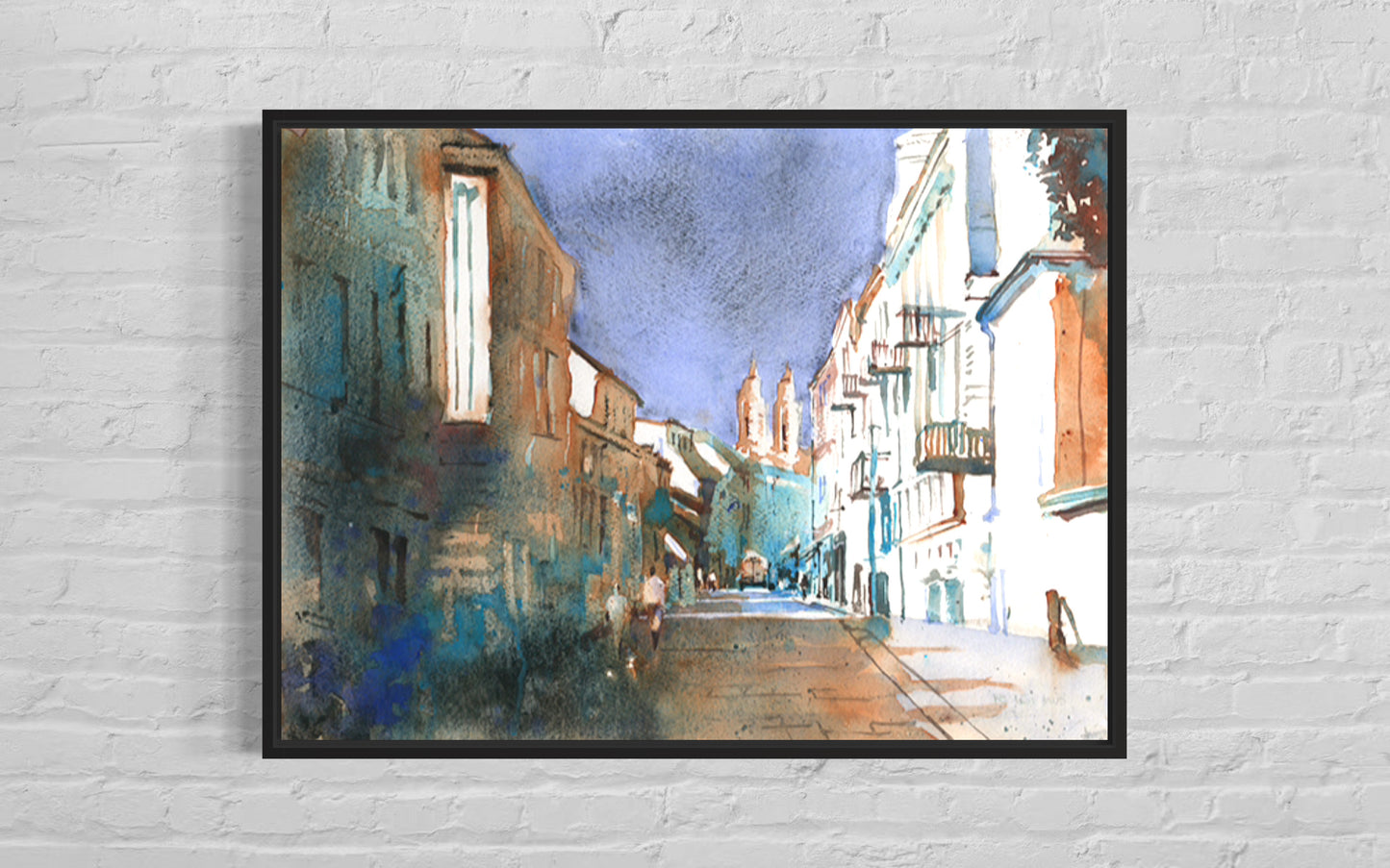 Vilniaus Street & church of St. Francis Xavier in Old Town of Kaunas, Lithuania (original)