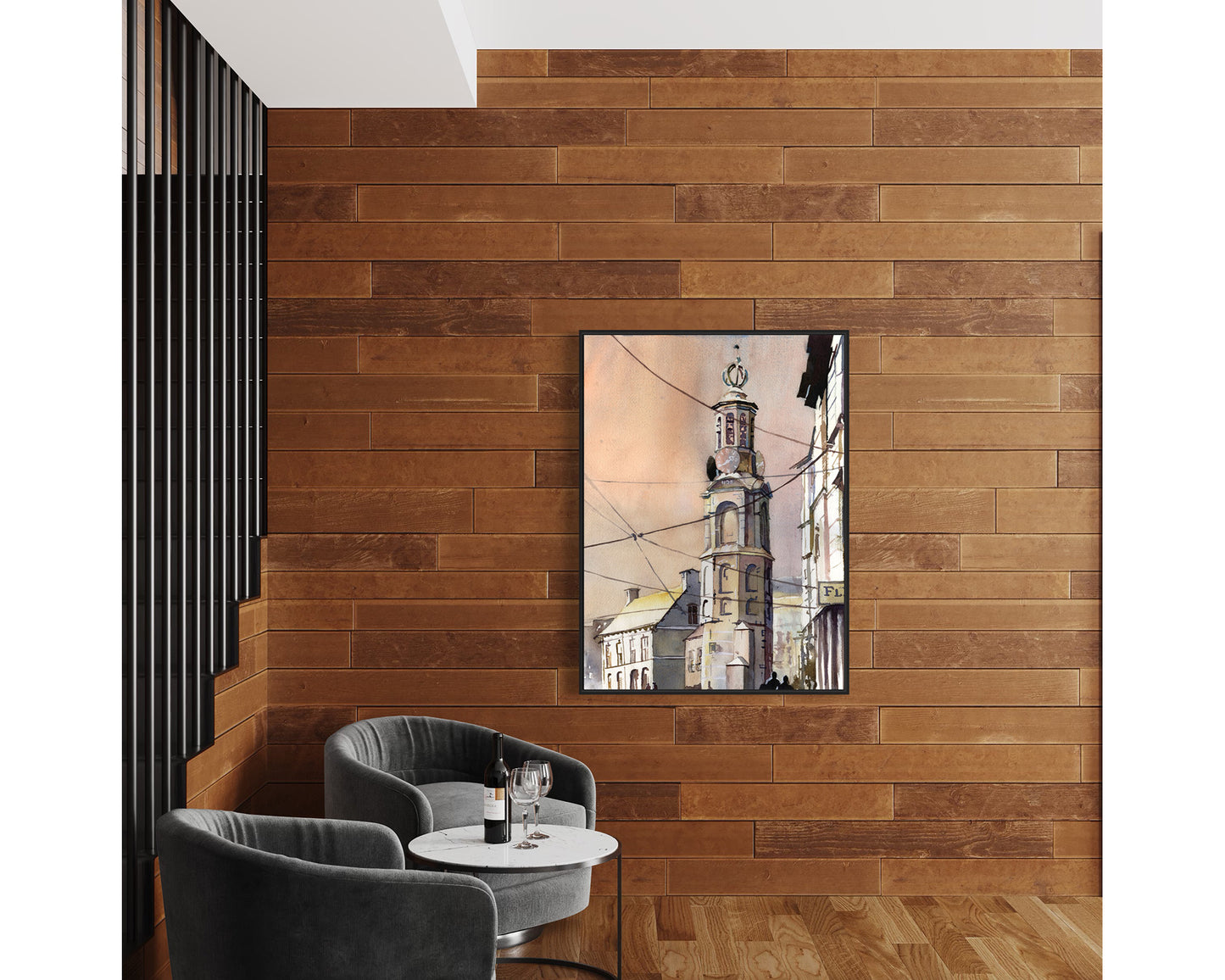 Amsterdam, Países Bajos, pintura de bellas artes de la iglesia. Amsterdam acuarela pintura iglesia bellas artes pintura colorida Arte de Amsterdam (impresión)