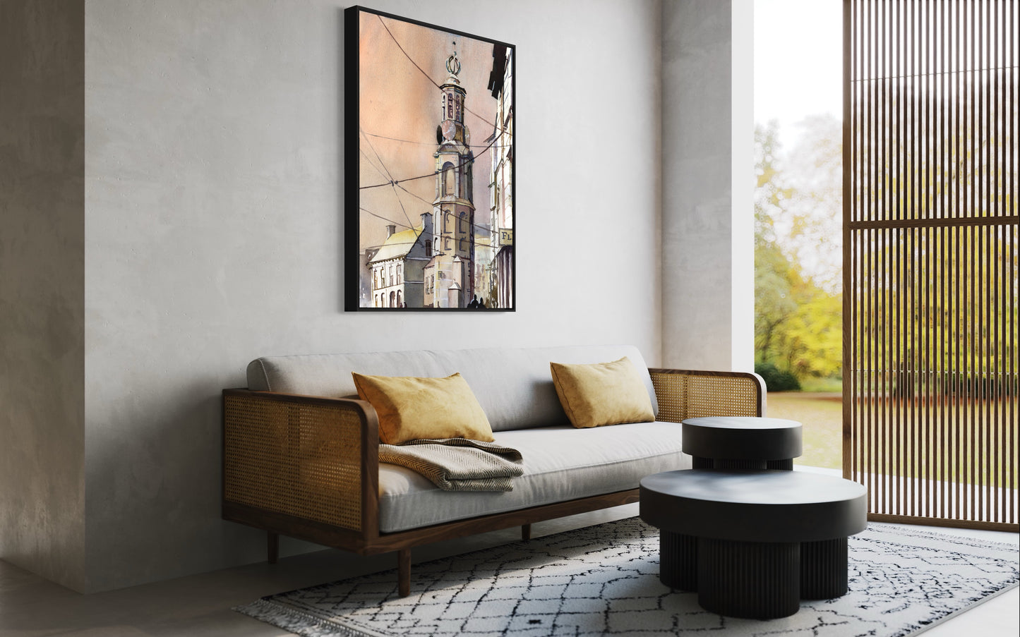 Amsterdam, Países Bajos, pintura de bellas artes de la iglesia. Amsterdam acuarela pintura iglesia bellas artes pintura colorida Arte de Amsterdam (impresión)
