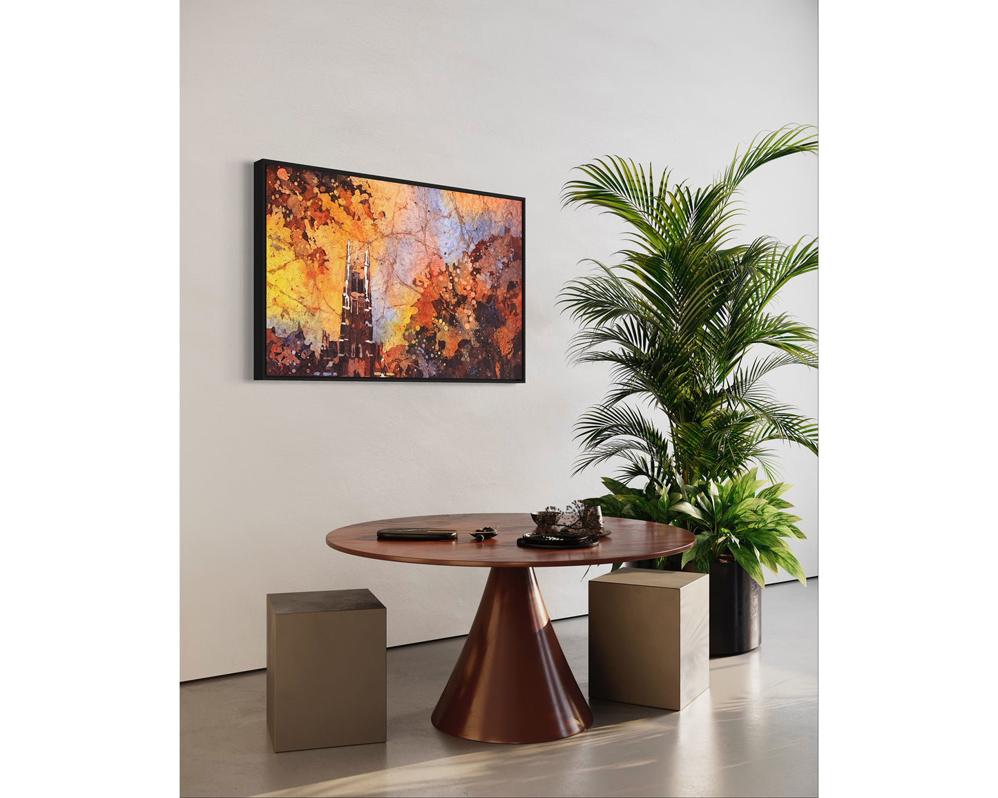 Iconic Duke Chapel captured in vibrant watercolor, making this university artwork an excellent graduation gift or decorative print for alumni homes.