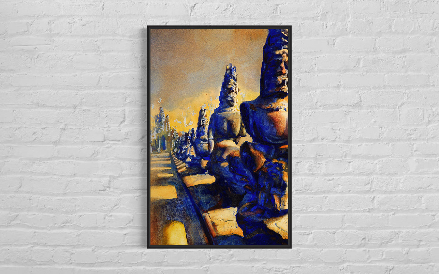Angkor Thom- Angkor Wat, Cambodia.  Landscape painting Angkor fine art watercolor fine art decor Angkor Wat temples ruins Cambodia art (print)