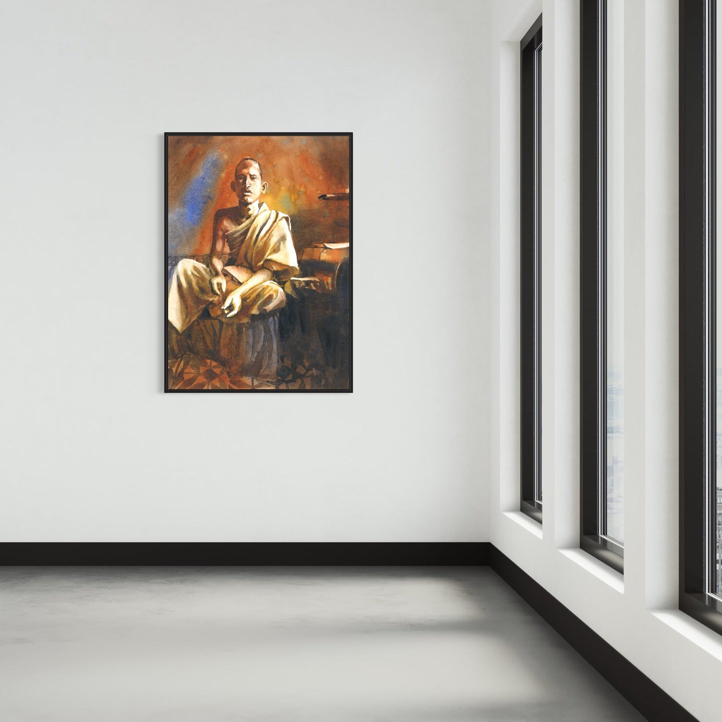 Khmer monk Cambodia fine art watercolor painting trendy wall art travel essentials  (original)