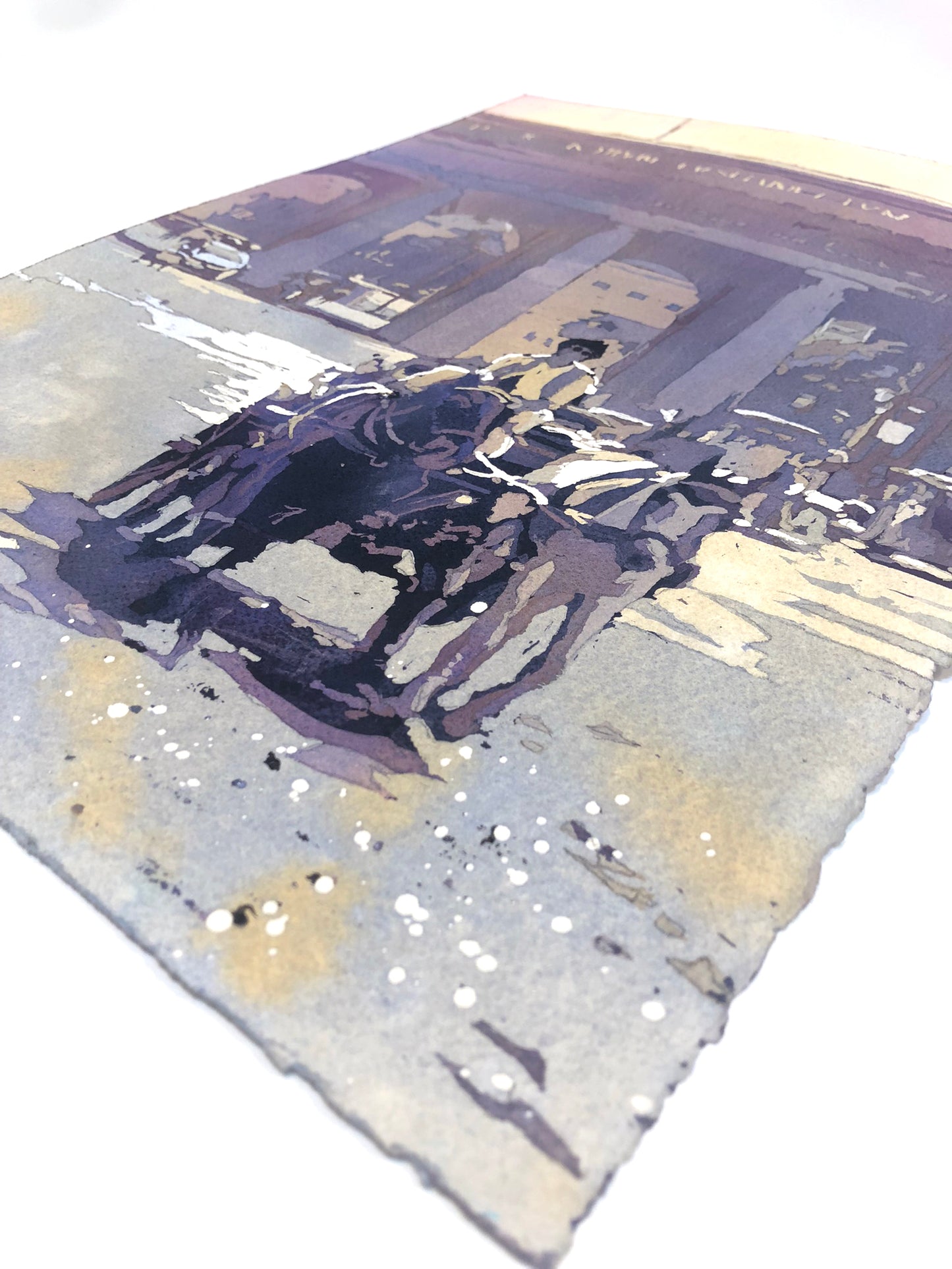 Viena Austria carruaje tirado por caballos arte colorido para la casa artículo hecho a mano artículos esenciales de viaje (impresión)