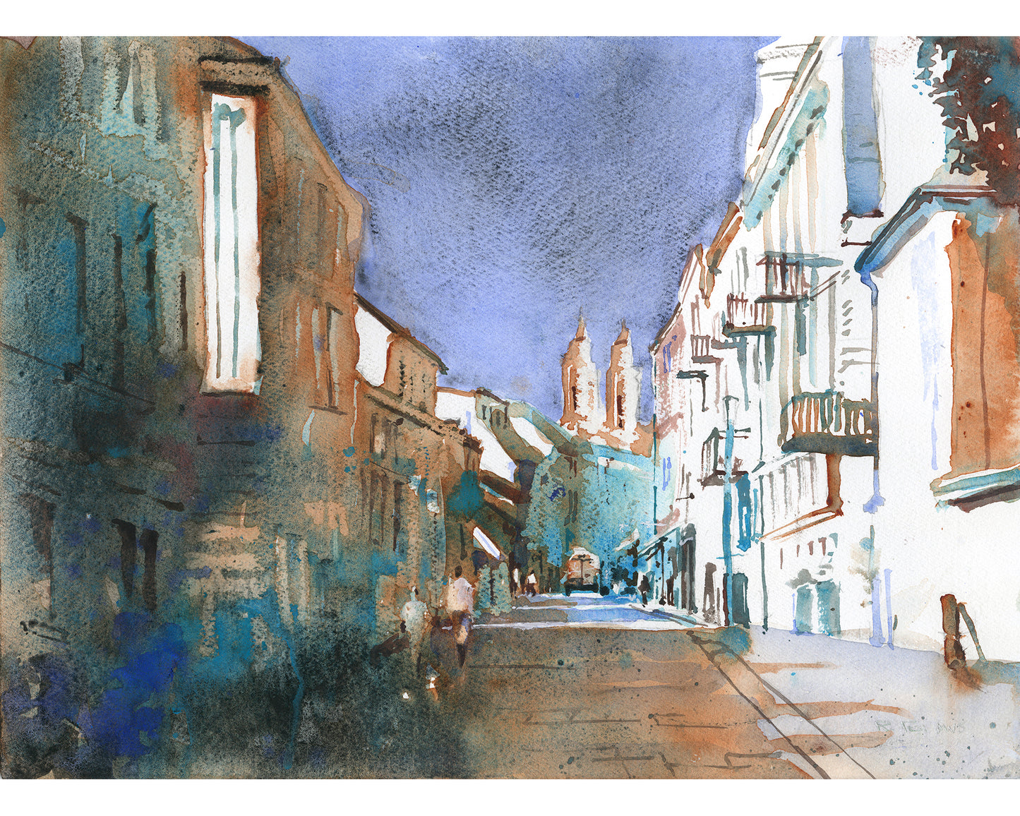 Vilniaus Street & church of St. Francis Xavier in Old Town of Kaunas, Lithuania (original)