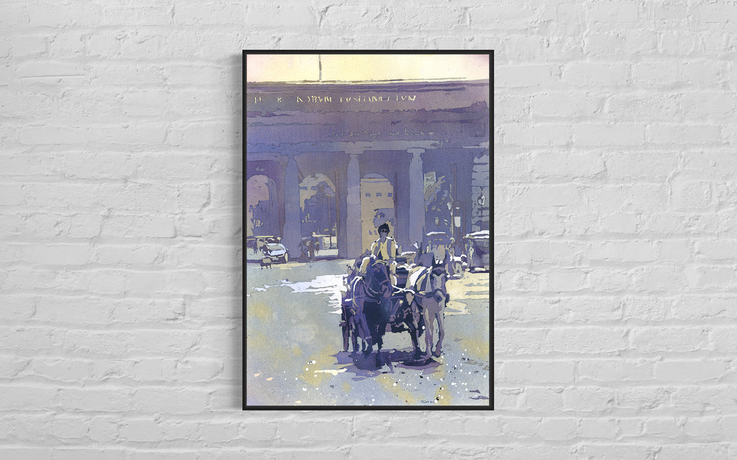 Viena Austria carruaje tirado por caballos arte colorido para la casa artículo hecho a mano artículos esenciales de viaje (impresión)