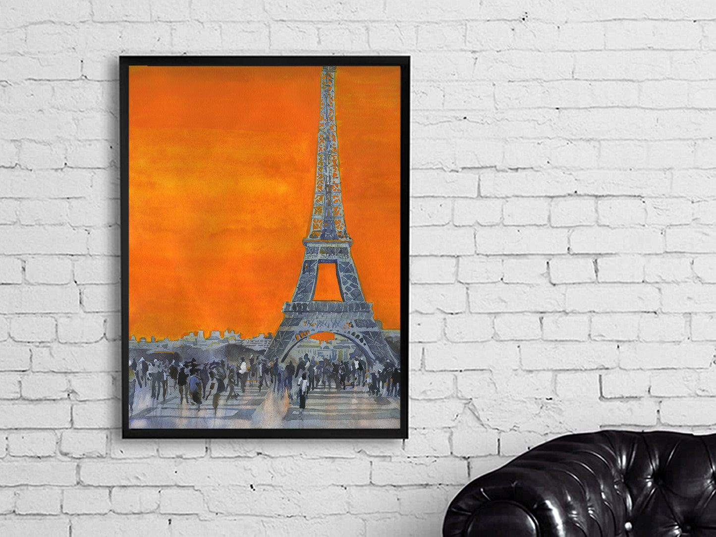Eiffel Tower at sunset in Paris, France.  French landscape Parisian artwork home decor Europe (original)