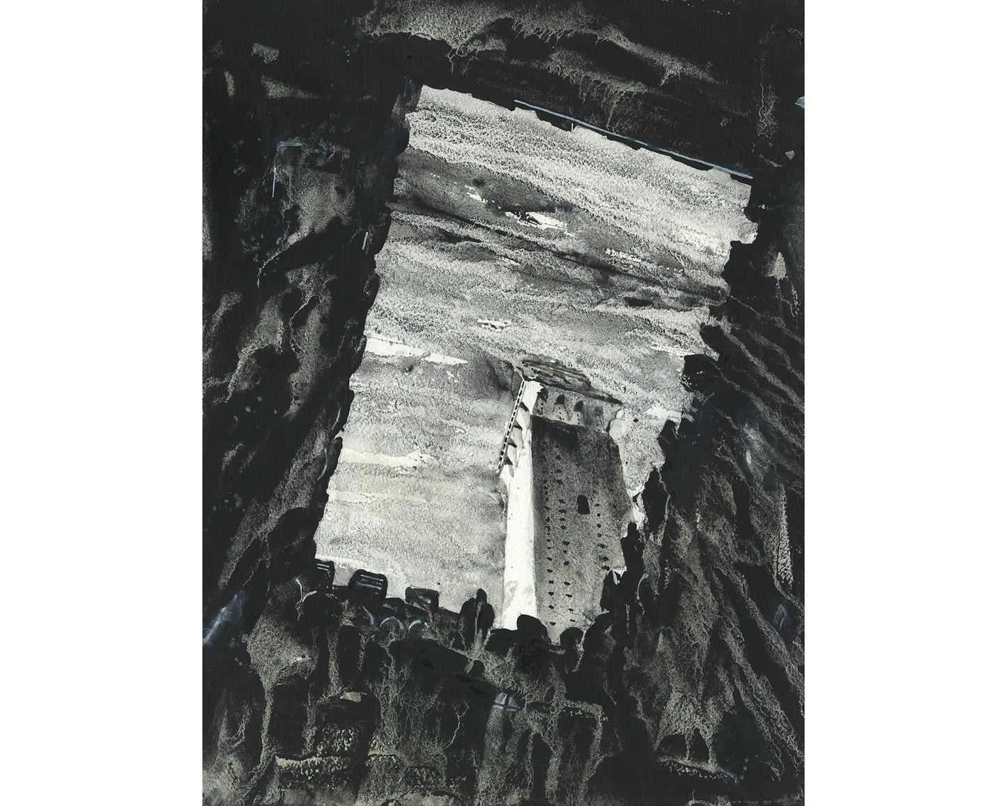 Pintura de acuarela de Siena, Italia. Il Campo en la ciudad medieval de Siena Italia pintura de bellas artes arte en blanco y negro decoración del hogar toscano Europa (impresión)