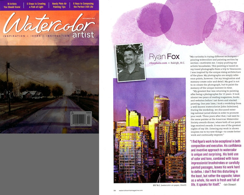 Pintura de acuarela del horizonte de Richmond, VA. Bellas artes del horizonte de la ciudad de Richmond, bellas artes. Obra de arte de pintura del horizonte de Richmond giclee (impresión)