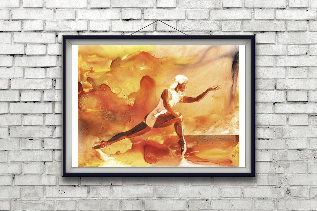 Bailarina bailando con zapatillas de ballet. Impresión de bellas artes Ballerina art Ballerina pintura acuarela giclee Impresión de arte Acuarela (impresión)