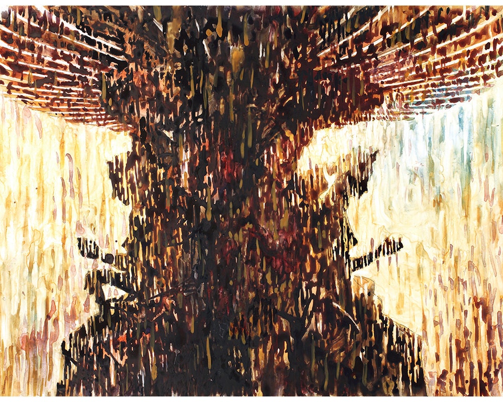 Fountain at Las Vegas Casino- Las Vegas, Nevada.  Las Vegas art.  Watercolor painting fine art print statues Las Vegas artwork Paris casino (original)