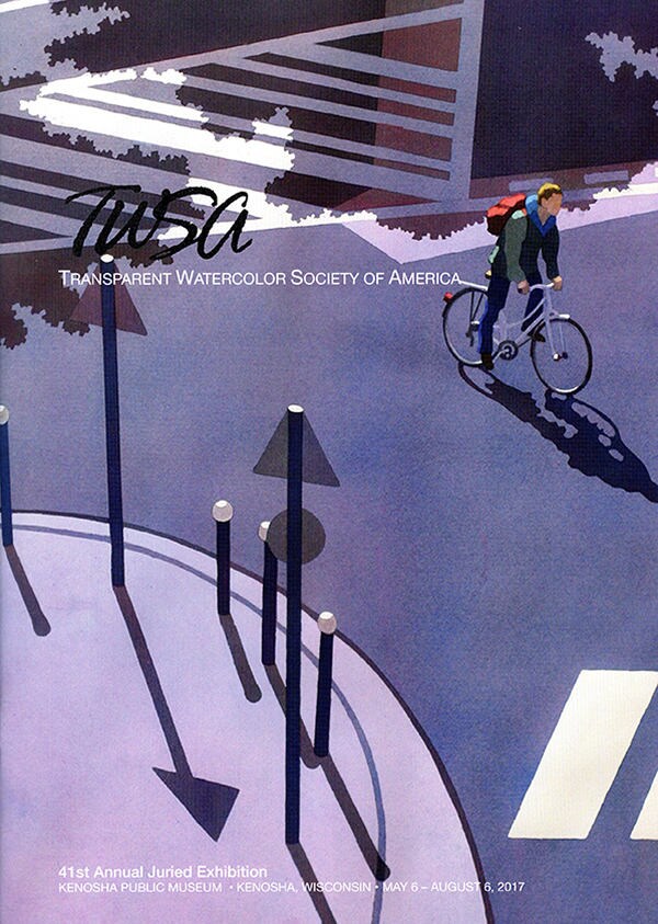 Watercolor painting of woman & chicken in alleyway in the UNESCO World Heritage city of Guanajuato- Mexico.  Original art