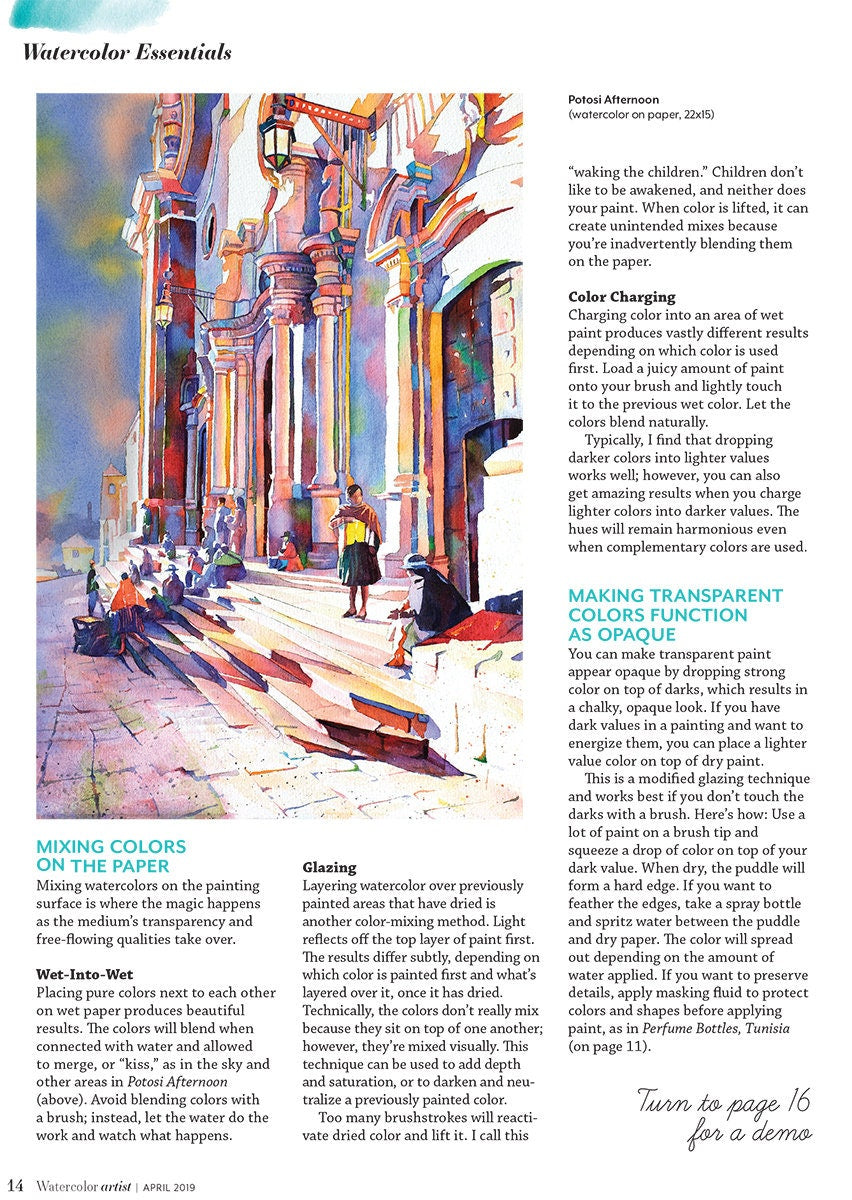 Catedral en Bolivia en la ciudad de Potosí-Sudamérica, Impresión de bellas artes de pintura en acuarela, Iglesia en acuarela Potosí Bolivia (impresión)