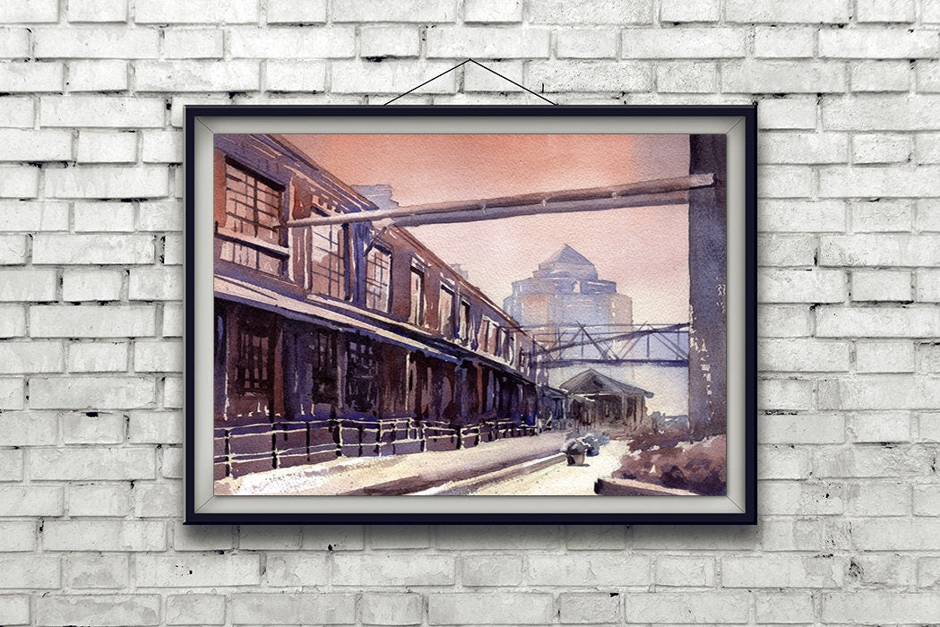 Durham NC skyline artwork wall print