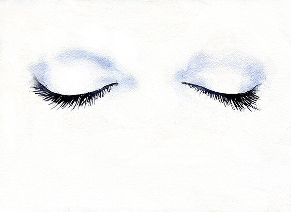 Woman's eyes fashion illustration.  Watercolor painting of woman's eyelashes, fashion illustration womans eyes watercolor painting art