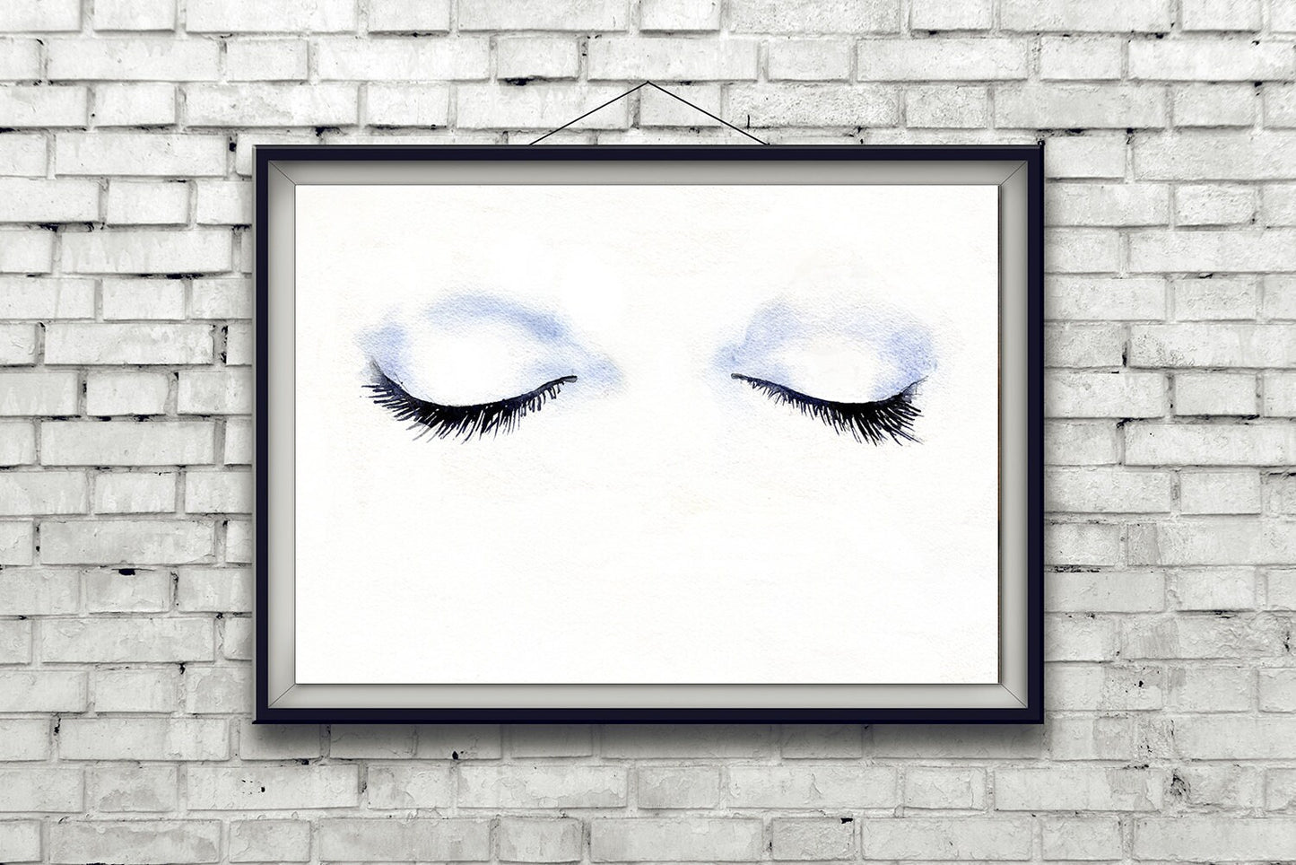 Woman's eyes fashion illustration.  Watercolor painting of woman's eyelashes, fashion illustration womans eyes watercolor painting art