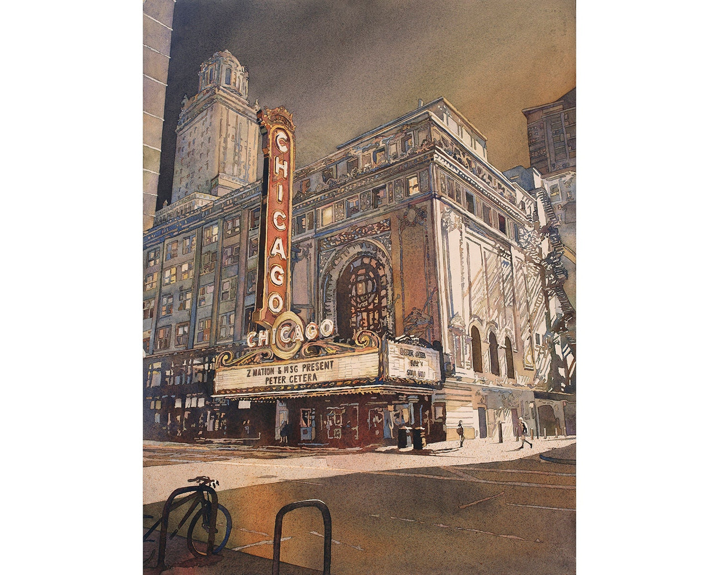 Chicago Theatre Art. Chicago artwork painting