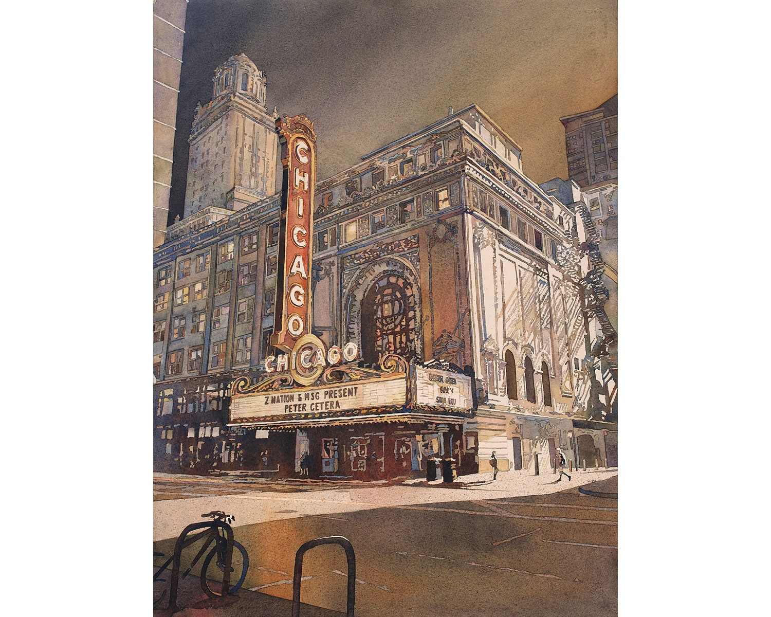 Chicago Theatre Art.  Chicago artwork painting