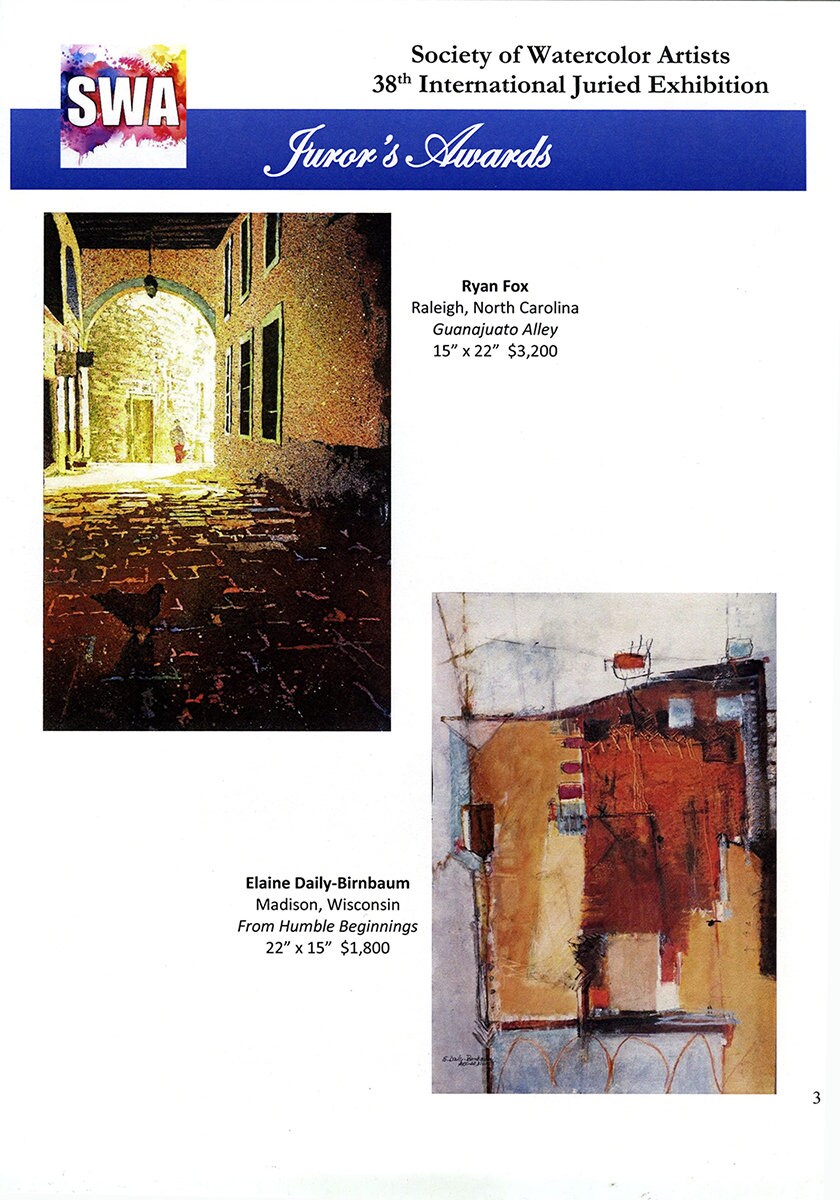 Watercolor painting of woman & chicken in alleyway in the UNESCO World Heritage city of Guanajuato- Mexico.  Original art