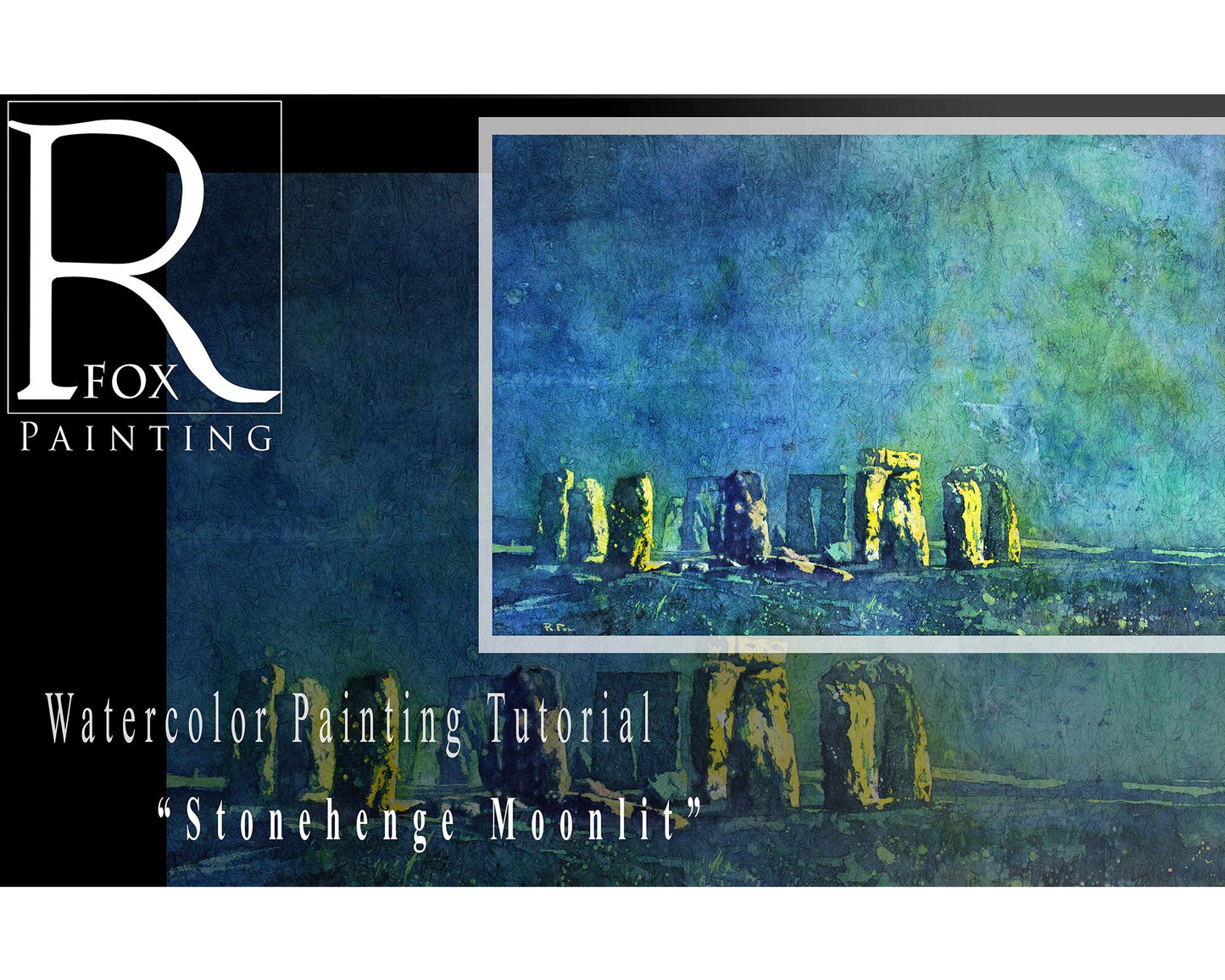 Learn to paint watercolor- Stonehenge ruins. Watercolor batik painting tutorial, art lesson PDF painting lesson batik art Stonehenge ruins