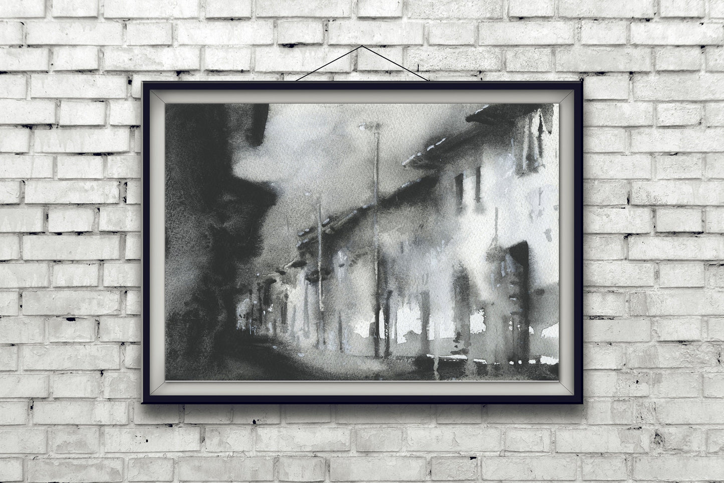 Painting of architecture in Sacred Valley, Peru. Houses of Peru architecture artwork black white artwork Peruvian houses Sacred Valley art (print)