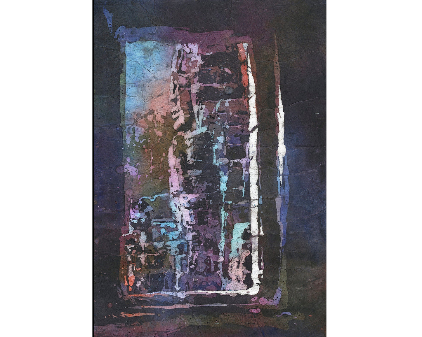 Hand-painted watercolor of Bayon Temple ruins at Angkor Wat, UNESCO World Heritage site, with bold sunset colors and detailed ancient stonework.