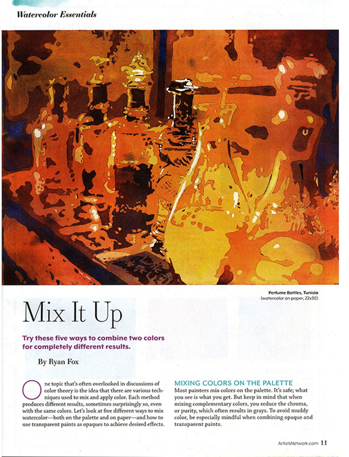 Watercolor painting of Roman temple at the ruins of Dougga in Tunisia- Africa.   Roman ruins Tunisia watercolor painting fine art print.