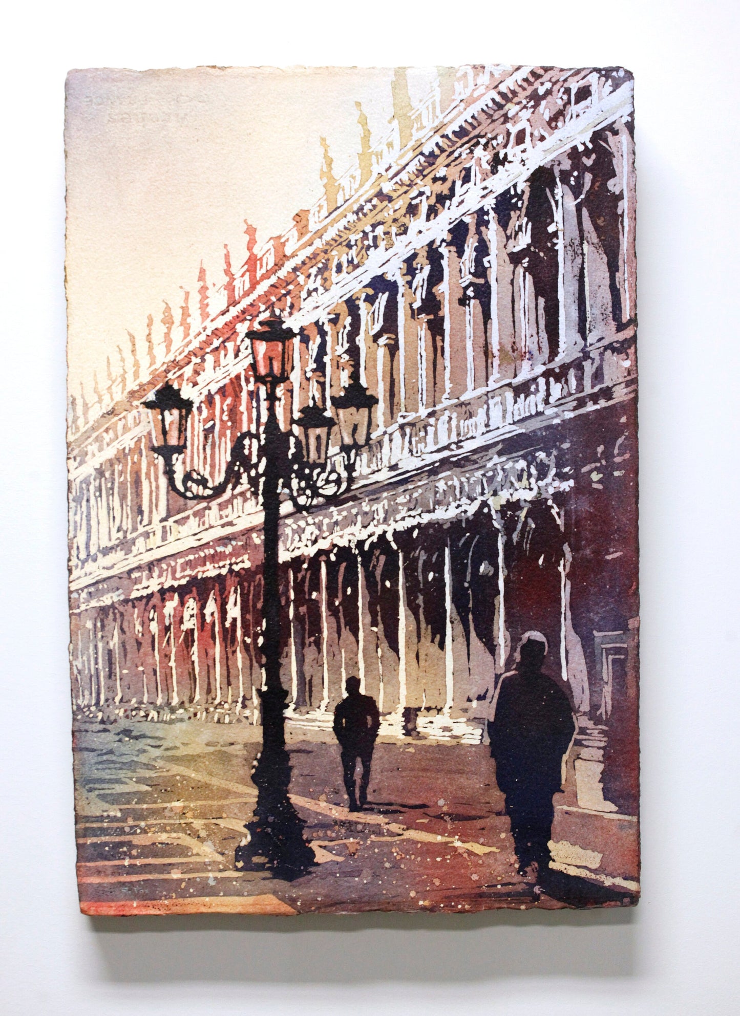 Plaza de San Marcos- Venecia, Italia. Venecia acuarela pintura paisaje bellas artes impresión Italia. Pintura en acuarela de Venecia (original)