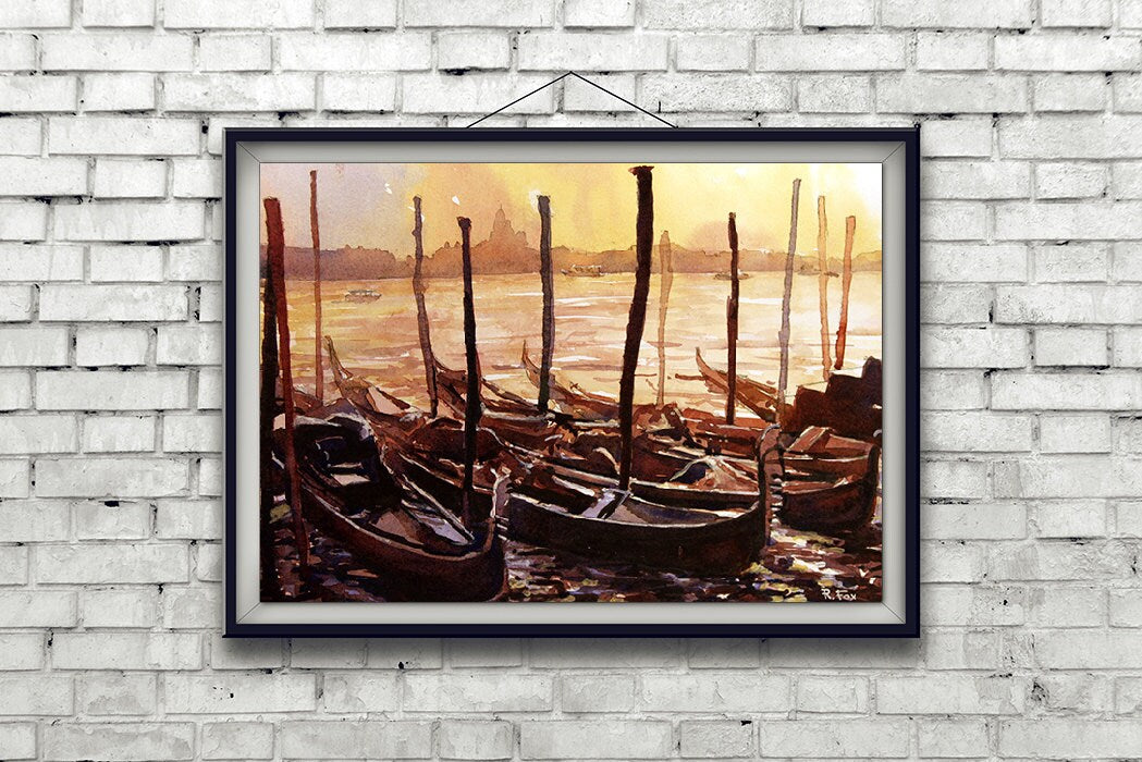 Atmospheric watercolor scene from Venice, blending architecture and travel memories.